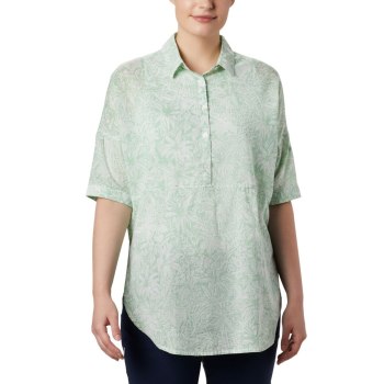 Columbia PFG Sun Drifter 3/4 Sleeve Tunic, Camisa Verde Menta Para Mujer | 847601-KMU